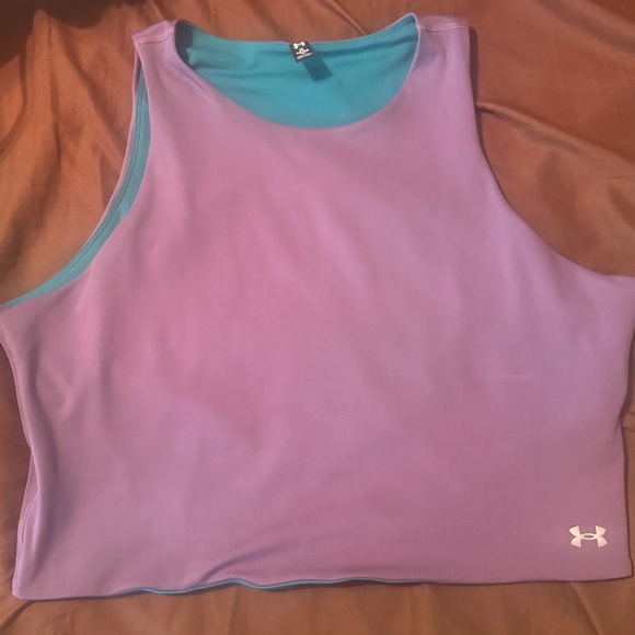 Under armour reversibles crop top in purple and teal 1x - Picture 2 of 6